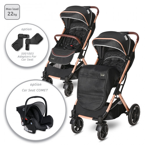 LORELLI ΠΑΙΔΙΚΟ ΚΑΡΟΤΣΙ ΜΕ ΚΑΘΙΣΜΑ ΑΥΤΟΚΙΝΗΤΟΥ STORM LUXE BLACK 10021692384-3