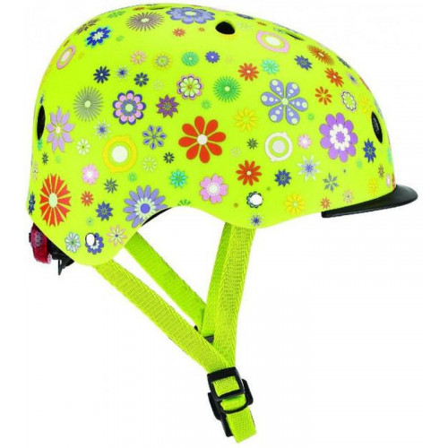 Globber Κράνος Elite Lights XS/S (48-53cm) Lime Green Flowers 507-106