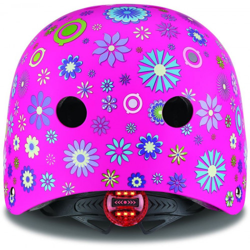 Globber Κράνος Elite Lights XS/S (48-53cm) Deep Pink Flowers 507-110