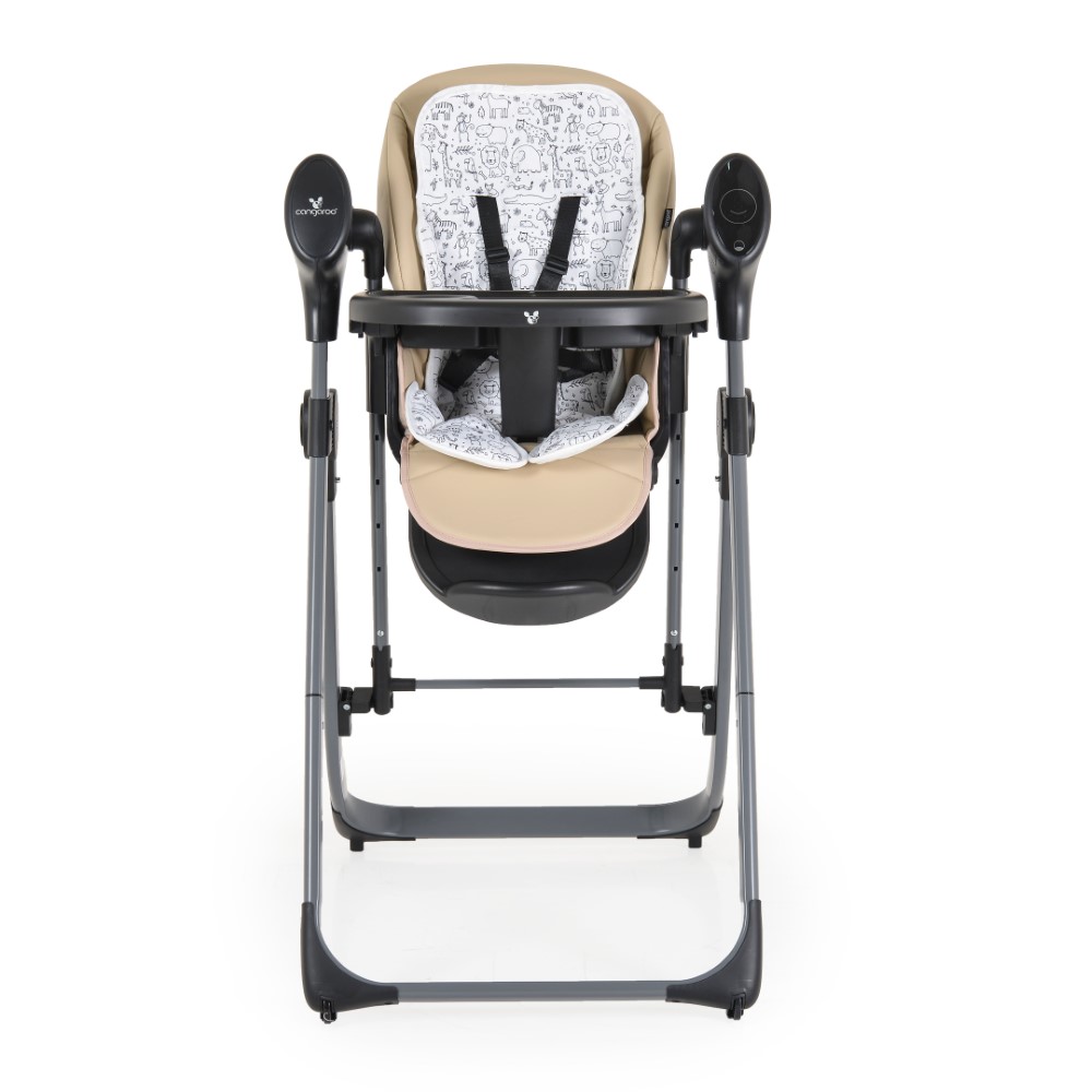 Το πολυλειτουργικό μοντέλο Nirvana 2in1 μετατρέπεται εύκολα από παιδική κούνια σε παιδικό καρεκλάκι φαγητού.