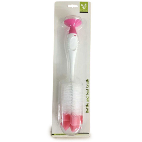 ΒΟΥΡΤΣΑ ΚΑΘΑΡΙΣΜΟΥ ΓΙΑ ΜΠΙΜΠΕΡΟ ΚΑΙ ΘΗΛΕΣ CANGAROO BOTTLE NIPPLE BRUSH PINK 3800146258689