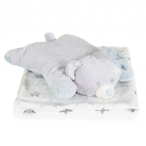 CANGAROO ΣΕΤ ΔΩΡΟΥ ΜΕ ΚΟΥΒΕΡΤΑ ΑΓΚΑΛΙΑΣ 95/70CM ΚΑΙ ΜΑΞΙΛΑΡΙ SLEEPY GREY BEAR 3800146271640