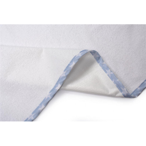 Σελτεδάκι Αδιάβροχο bebe Stars 59 50X80 Λευκό/Σιελ 100% Cotton