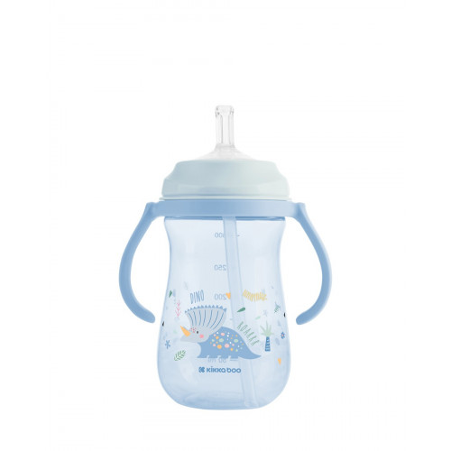 KIKKA BOO ΚΥΠΕΛΛΟ ΜΕ ΧΕΙΡΟΛΑΒΕΣ ΚΑΙ ΚΑΛΑΜΑΚΙ 300ML DINO WORLD BLUE 31302030078