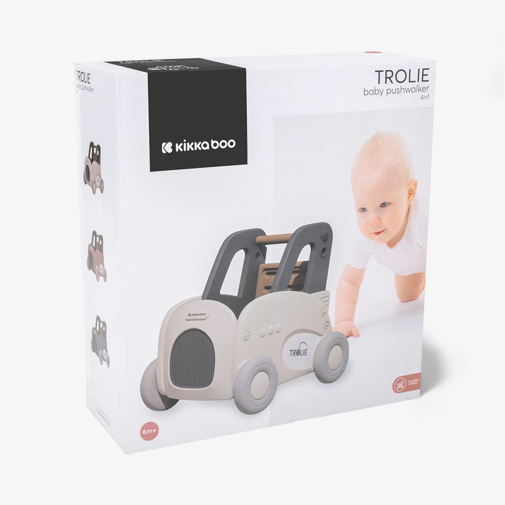 Η φωτογραφία δείχνει Το TROLIE 4in1 είναι ένας καινοτόμος περιπατητής ώθησης ιδανικός για νήπια ηλικίας 1 έως 3 ετών που προσφέρει μια ποικιλία τρόπων παιχνιδιού που διεγείρουν τη δημιουργικότητα και υποστηρίζουν την ανάπτυξη των κινητικών δεξιοτήτων του παιδιού σας.
