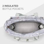 Η φωτογραφία δείχνει Μείνετε κομψοί και οργανωμένοι σε κάθε σας έξοδο με τη μαμά τσάντα FLORENCE!  Σχεδιασμένη για σύγχρονους γονείς, αυτή η πολυτελής τσάντα συνδυάζει τη λειτουργικότητα με ένα πολύχρωμο ντιζάιν στάμπα, διασφαλίζοντας ότι όλα τα απαραίτητα για το μωρό είναι οργανωμένα και προσι