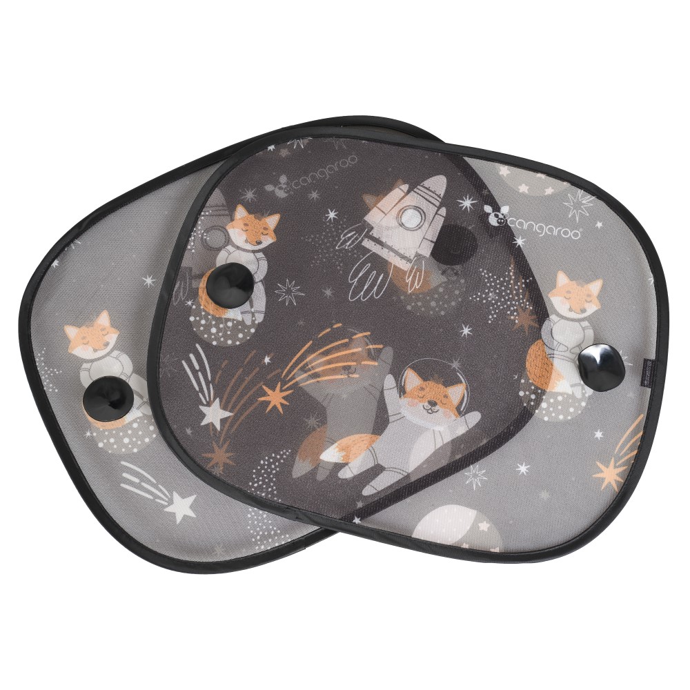 Η φωτογραφία δείχνει Με τον χαρούμενο σχεδιασμό τους, τα σκίαστρα αυτοκινήτου παρέχουν εξαιρετική αντηλιακή προστασία και άνεση στους μικρότερους επιβάτες.