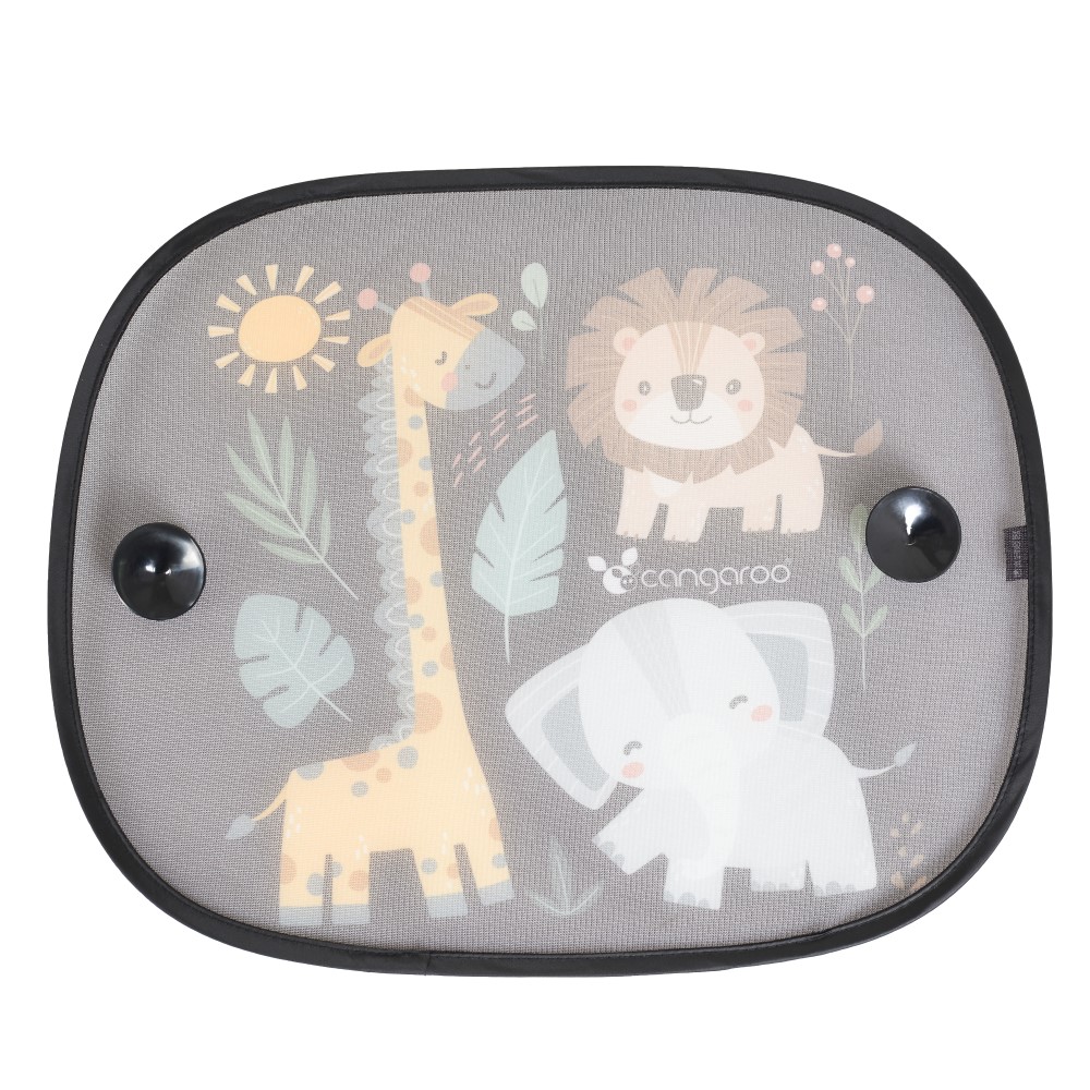 Η φωτογραφία δείχνει Με τον χαρούμενο σχεδιασμό τους, τα σκίαστρα αυτοκινήτου παρέχουν εξαιρετική αντηλιακή προστασία και άνεση στους μικρότερους επιβάτες.