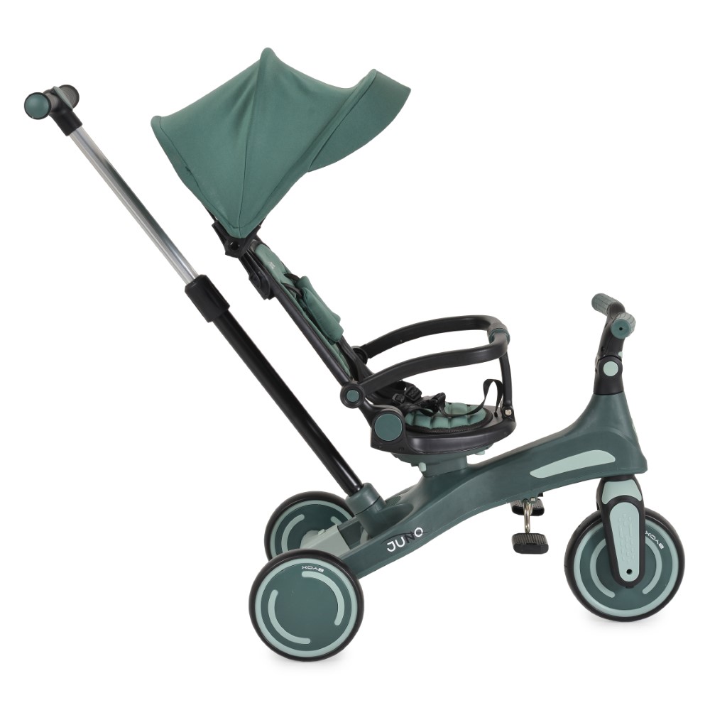 Η φωτογραφία δείχνει Το πολυλειτουργικό τρίκυκλο Juno με γονικό έλεγχο μεγαλώνει μαζί με το παιδί σας, προσαρμόζοντας τις ανάγκες και τις δεξιότητές του.