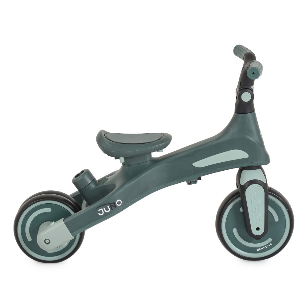 Η φωτογραφία δείχνει Το πολυλειτουργικό τρίκυκλο Juno με γονικό έλεγχο μεγαλώνει μαζί με το παιδί σας, προσαρμόζοντας τις ανάγκες και τις δεξιότητές του.