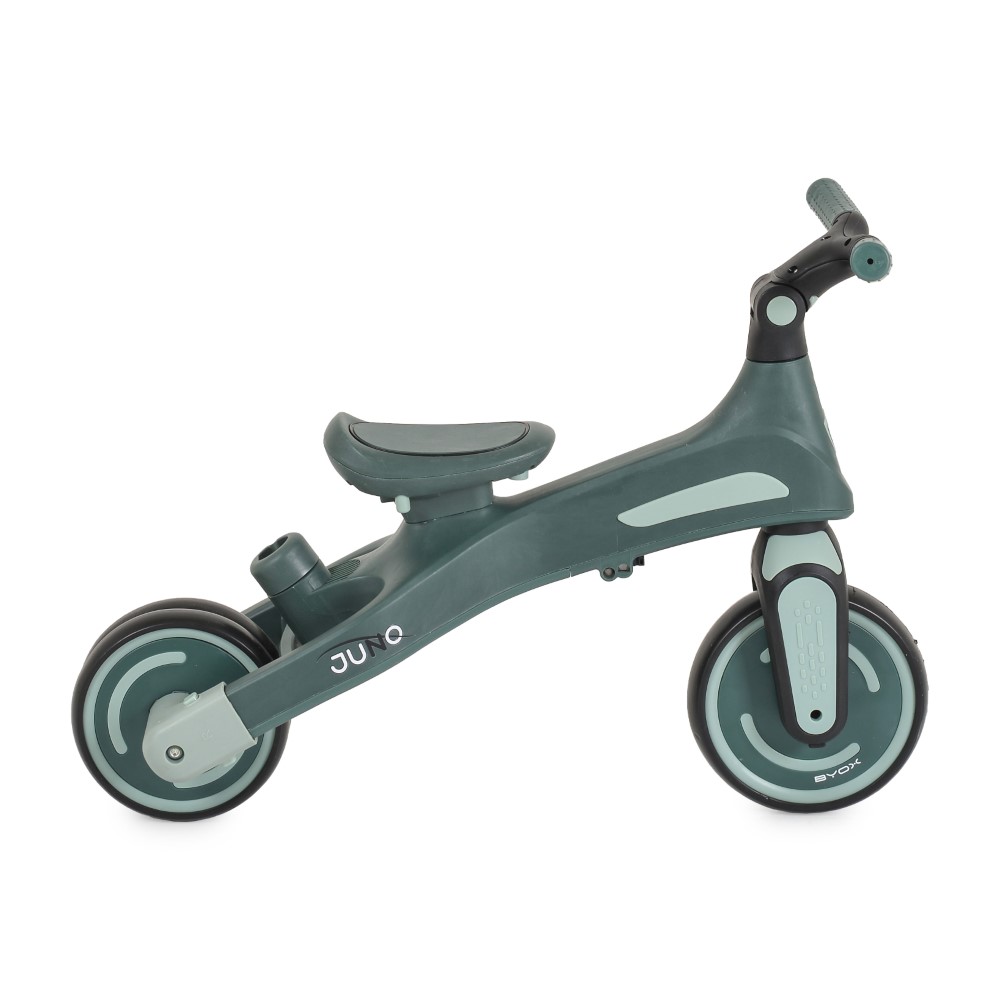 Η φωτογραφία δείχνει Το πολυλειτουργικό τρίκυκλο Juno με γονικό έλεγχο μεγαλώνει μαζί με το παιδί σας, προσαρμόζοντας τις ανάγκες και τις δεξιότητές του.