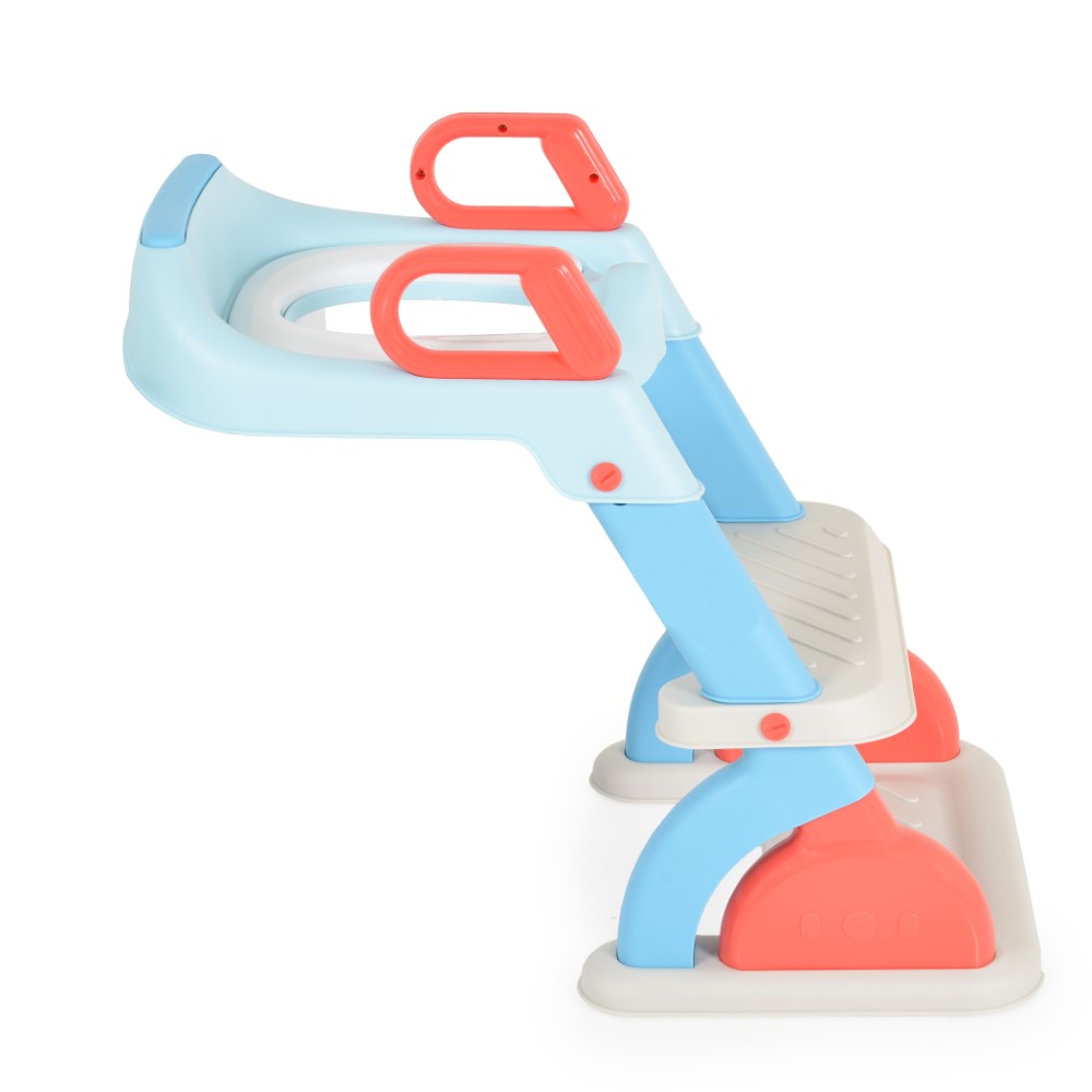 Εκπαιδευτικό κάθισμα τουαλέτας με σκάλα που επιτρέπει στα μικρά παιδιά να χρησιμοποιούν μια τυπική τουαλέτα ανεξάρτητα, παρέχοντάς τους άνεση, αυτοπεποίθηση και βοηθώντας τους να αναπτύξουν καλές συνήθειες υγιεινής.