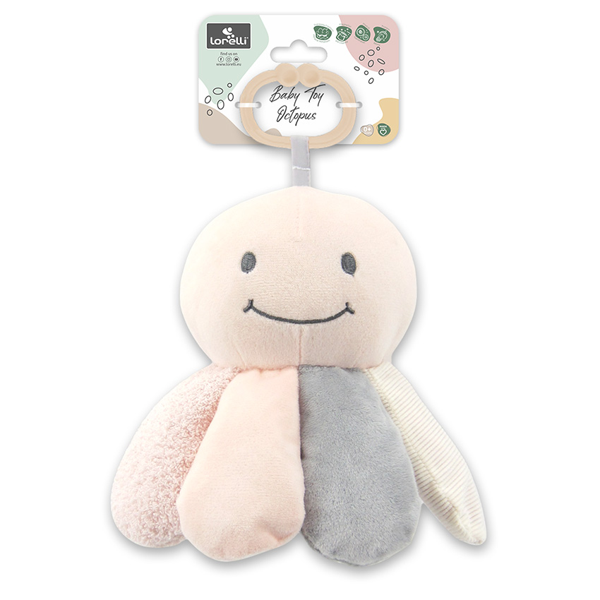 Μαλακό ύφασμαΕνσωματωμένη κουδουνίστραΔιαφορετικές υφέςΠαστέλ χρώματαΓάντζος για εύκολη προσάρτησηΚατάλληλο για αγκαλιά και καταπραϋντικό