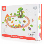 Η φωτογραφία δείχνει Σετ 40 τμχ με σιδηροδρομο, διάφροα αξεσουάρ και θέμα εποχής δεινοσαύρων.