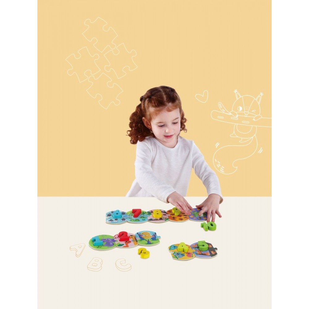 Η φωτογραφία δείχνει Ένα εκπαιδευτικό παιχνίδι παζλ για τους μικρούς μας φίλους.