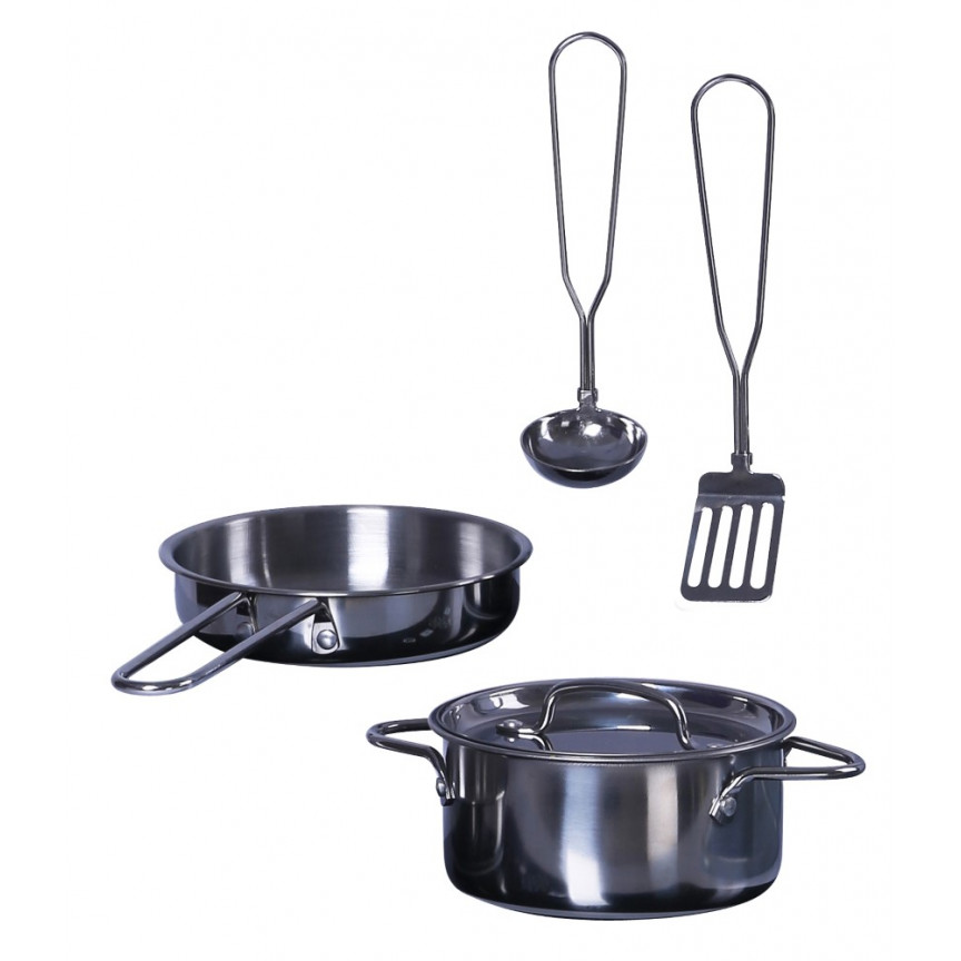 Ξύλινη κουζίνα με 4 αξεσουάρ μαγειρικής.