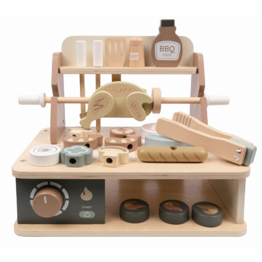 Ξύλινο σετ μπάρμπεκιου που περιέχει 26 κομμάτια.