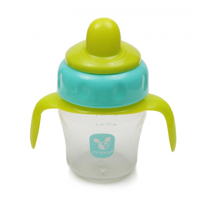 Η φωτογραφία δείχνει Κύπελλο που δεν χύνονται τα υγρά με λαβές, που προορίζεται για χρήση για παιδιά άνω των 6 μηνών.