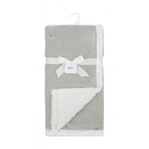 Κουβέρτα Sherpa Cord bebe 420 gsm Ριγέ 10 75X100 Grey 100% Polyester 31422411001