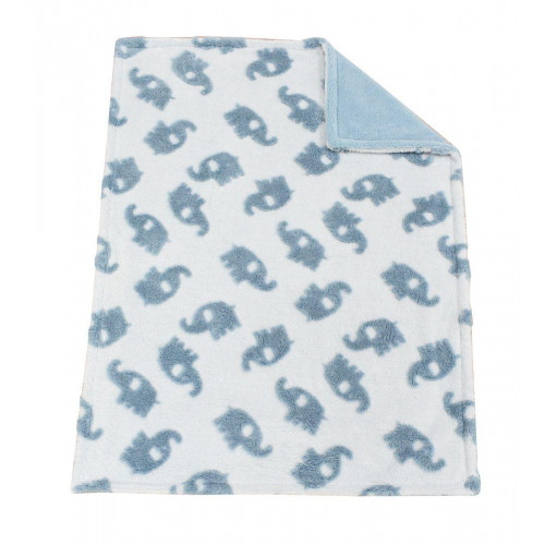 Κουβέρτα Sherpa Jacquard bebe 460 gsm Elephant 08 75X100 Sky Blue 100% Polyester 31482411001
