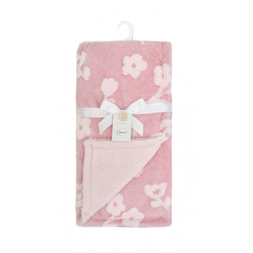 Κουβέρτα Sherpa Jacquard bebe 460 gsm Flower 09 75X100 Coral 100% Polyester 31482411002