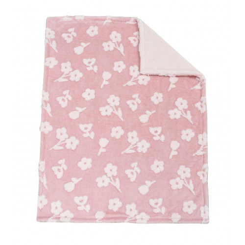 Κουβέρτα Sherpa Jacquard bebe 460 gsm Flower 09 75X100 Coral 100% Polyester 31482411002