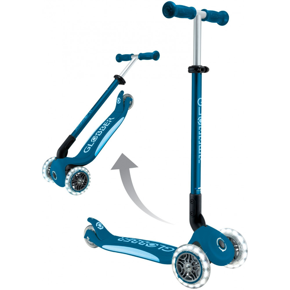 Η φωτογραφία δείχνει Globber Scooter Elite Lights V2 Petrol Blue (439-601-3).