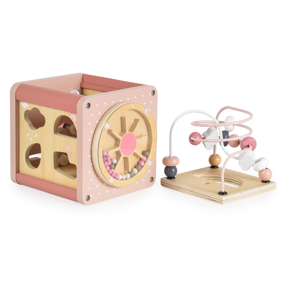 Αυτός ο πολυλειτουργικός ξύλινος κύβος δραστηριοτήτων από την Moni Toys προσφέρει διασκέδαση και μάθηση μέσα από το παιχνίδι! Κάθε πλευρά διαθέτει μια διαφορετική δραστηριότητα που διεγείρει τη φαντασία και υποστηρίζει την ανάπτυξη του παιδιού σας.