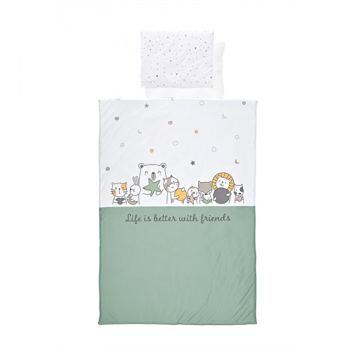 LORELLI ΣΕΤ ΠΡΟΙΚΑΣ 4 ΤΕΜ 100/50 RANFORCE HAPPY FRIENDS MINT 20800026401