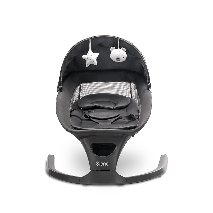 Η φωτογραφία δείχνει LORELLI ΗΛΕΚΤΡΙΚΗ ΚΟΥΝΙΑ ΡΙΛΑΞ SIENA GRAPHITE 100901100025 ταχύτητες λειτουργίας ταλάντωσηςΡυθμιζόμενη ανάκλιση πλάτηςΑφαιρούμενη κουκούλα με κουνουπιέραΈξυπνος αισθητήρας κίνησης - προσαρμόζεται στις κινήσεις όταν το μωρό είναι ξύπνιο ή κοιμισμένοΠροσαρμογέας /περιλαμβάνεται στ