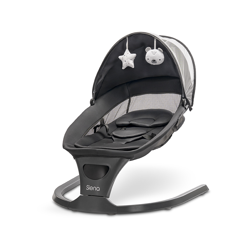 Η φωτογραφία δείχνει LORELLI ΗΛΕΚΤΡΙΚΗ ΚΟΥΝΙΑ ΡΙΛΑΞ SIENA GRAPHITE 100901100025 ταχύτητες λειτουργίας ταλάντωσηςΡυθμιζόμενη ανάκλιση πλάτηςΑφαιρούμενη κουκούλα με κουνουπιέραΈξυπνος αισθητήρας κίνησης - προσαρμόζεται στις κινήσεις όταν το μωρό είναι ξύπνιο ή κοιμισμένοΠροσαρμογέας /περιλαμβάνεται στ