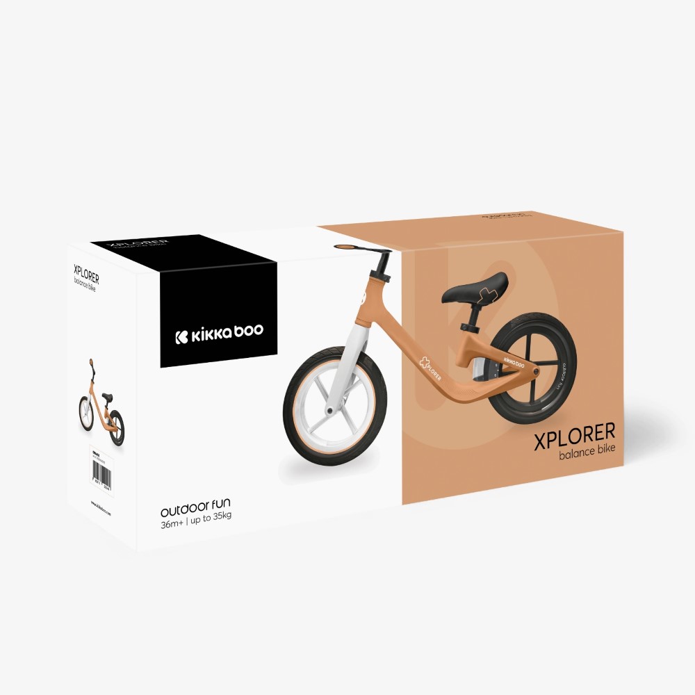 Η φωτογραφία δείχνει Κινήστε το μικρό σας με σιγουριά χρησιμοποιώντας το ποδήλατο ισορροπίας XPLORER – την τέλεια εισαγωγή στην ποδηλασία για παιδιά ηλικίας 3 έως 6 ετών.