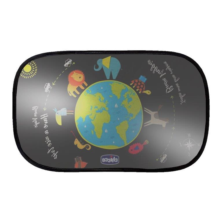 Η φωτογραφία δείχνει 0m+Ηλιοπροστασία για προστασία του παιδιού από τον ήλιο κατά τη διάρκεια των ταξιδιών αλλά και μικρών μετακινήσεων με το αυτοκίνητο.