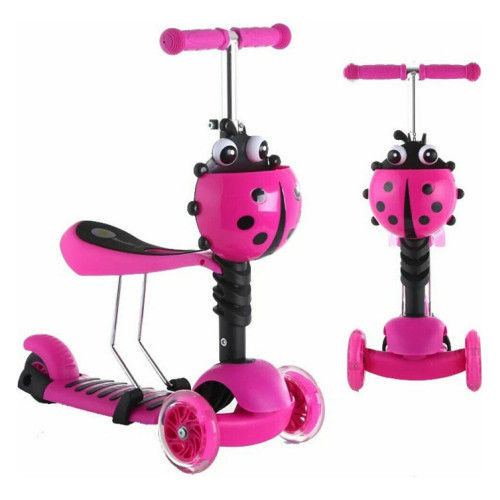 MICMAX ΠΑΙΔΙΚΟ ΠΑΤΙΝΙ ΑΝΑΔΙΠΛΟΥΜΕΝΟ ΠΑΣΧΑΛΙΤΣΑ ΤΡΙΤΡΟΧΟ 3 ΣΕ 1 ΜΕ ΚΑΘΙΣΜΑ ΦΟΥΞΙΑ SY-S171-pink