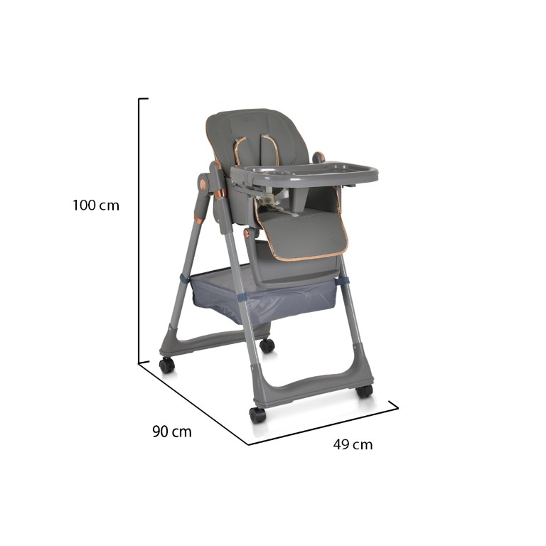 Καρεκλάκι Φαγητού Moni LindoΣετ παιδικό καρεκλάκι,σαλιάρα σιλικόνης,κουτάλι και πιρούνι,μαξιλάρι PU,4 ρόδες με πώματα,δίσκος τροφοδοσίας 2 στρώσεων,4 θέσεις του δίσκου τροφοδοσίας,3 θέσεις πλάτης, 5 θέσεις ύψους,3 θέσεις γωνίας στήριγμα ποδιών,μαξιλαράκια ώμων,σύστημα συγκράτησης 5 σημείων.