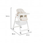 Η φωτογραφία δείχνει Καρεκλάκι Φαγητού Moni LindoΣετ παιδικό καρεκλάκι,σαλιάρα σιλικόνης,κουτάλι και πιρούνι,μαξιλάρι PU,4 ρόδες με πώματα,δίσκος τροφοδοσίας 2 στρώσεων,4 θέσεις του δίσκου τροφοδοσίας,3 θέσεις πλάτης, 5 θέσεις ύψους,3 θέσεις γωνίας στήριγμα ποδιών,μαξιλαράκια ώμων,σύστημα συγκράτηση