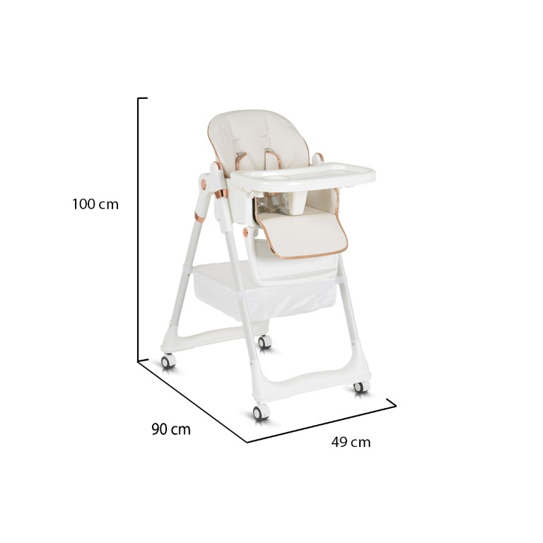 Η φωτογραφία δείχνει Καρεκλάκι Φαγητού Moni LindoΣετ παιδικό καρεκλάκι,σαλιάρα σιλικόνης,κουτάλι και πιρούνι,μαξιλάρι PU,4 ρόδες με πώματα,δίσκος τροφοδοσίας 2 στρώσεων,4 θέσεις του δίσκου τροφοδοσίας,3 θέσεις πλάτης, 5 θέσεις ύψους,3 θέσεις γωνίας στήριγμα ποδιών,μαξιλαράκια ώμων,σύστημα συγκράτηση