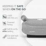 Η φωτογραφία δείχνει i-SIZE (125-150 cm)Κατάλληλο προς τα εμπρός από 125 έως 150 cmΤοποθέτηση ζώνης ασφαλείας αυτοκινήτουΓάντζος μισοφέγγαρου που εμποδίζει το παιδί να πνιγεί όταν χρησιμοποιεί τη ζώνηΜαλακό και άνετο κάθισμαΔοκιμασμένο σύμφωνα με τον Κανονισμό των Ηνωμένων Εθνών Αρ.