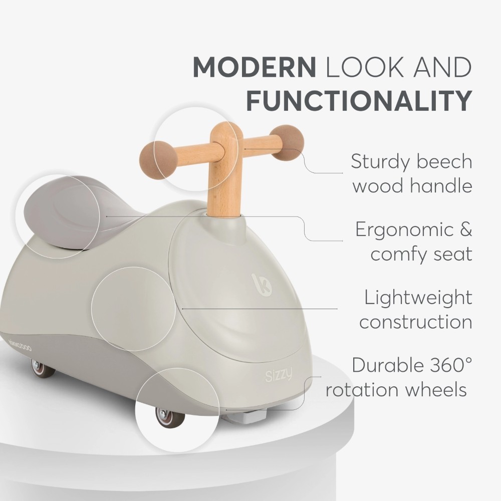 Η φωτογραφία δείχνει Το Sizzy είναι ένα παιχνίδι ridе-on πολλαπλών κατευθύνσεων που προσφέρει στα παιδιά περισσότερη διασκέδαση.