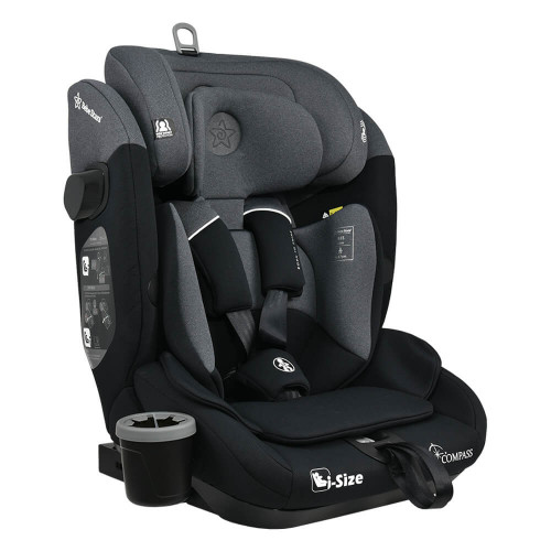 BEBE STARS ΚΑΘΙΣΜΑ ΑΥΤΟΚΙΝΗΤΟΥ COMPASS ISOFIX I-SIZE 76-150cm STEEL GREY 935-186