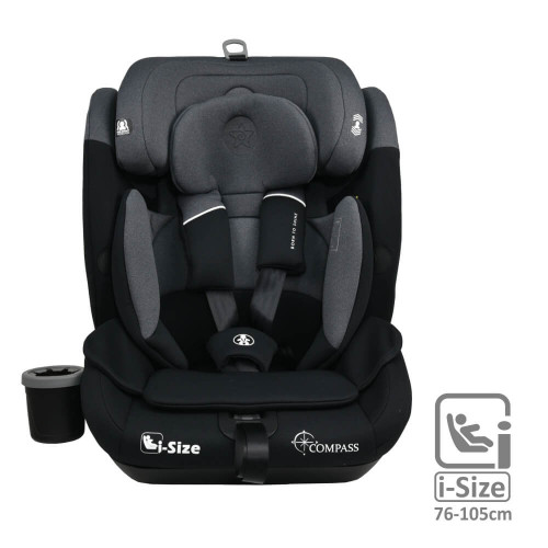 BEBE STARS ΚΑΘΙΣΜΑ ΑΥΤΟΚΙΝΗΤΟΥ COMPASS ISOFIX I-SIZE 76-150cm STEEL GREY 935-186