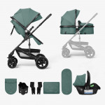 Η φωτογραφία δείχνει To νέο καρότσι Amaia 3σε1 της εταιρείας Kikka Boo, με ρυθμιζόμενο προσανατολισμό θέσης, κατάλληλο από νεογέννητο.