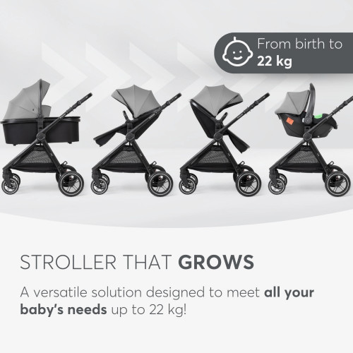 KIKKA BOO ΠΟΛΥΚΑΡΟΤΣΙ 3 ΣΕ 1 ΜΕ ΚΑΛΑΘΟΥΝΑ ΚΑΙ ΚΑΘΙΣΜΑ ΑΥΤΟΚΙΝΗΤΟΥ AVA GREY 31001010062