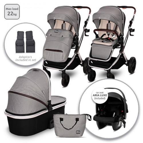 LORELLI ΠΟΛΥΚΑΡΟΤΣΙ ΜΕ ΚΑΘΙΣΜΑ ΑΥΤΟΚΙΝΗΤΟΥ ΚΑΙ ΚΑΛΑΘΟΥΝΑ 3 ΣΕ 1 GLORY OPALINE GREY 10021822302A-3