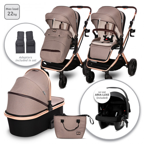 LORELLI ΠΟΛΥΚΑΡΟΤΣΙ ΜΕ ΚΑΘΙΣΜΑ ΑΥΤΟΚΙΝΗΤΟΥ ΚΑΙ ΚΑΛΑΘΟΥΝΑ 3 ΣΕ 1 GLORY PEARL BEIGE 10021822303A-3