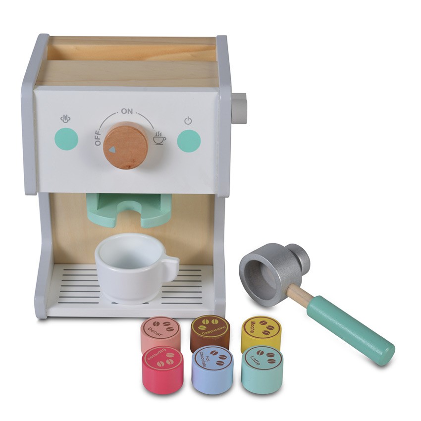 Ξύλινη Καφετιέρα με Κάψουλες Moni ToysΧαρακτηριστικάΚατάλληλο για παιδιά 36m+Κατασκευασμένο από υψηλής ποιότητας ξύλοΡεαλιστικός σχεδιασμόςΚινητή λαβήΧρωματιστές κάψουλεςΔιαστάσεις: 17.