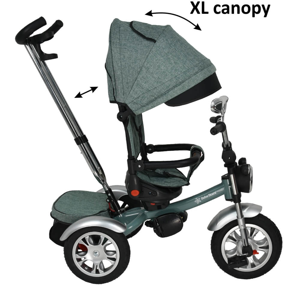 Η φωτογραφία δείχνει Το ποδήλατο  Chopper Black 6 in 1 της Bebe Stars έχει σχεδιαστεί για μωρά από 9 μηνών και παρέχει ομαλή οδήγηση για τη μετάβαση από τη λειτουργία του καροτσιού σε αυτή του ποδηλάτου.