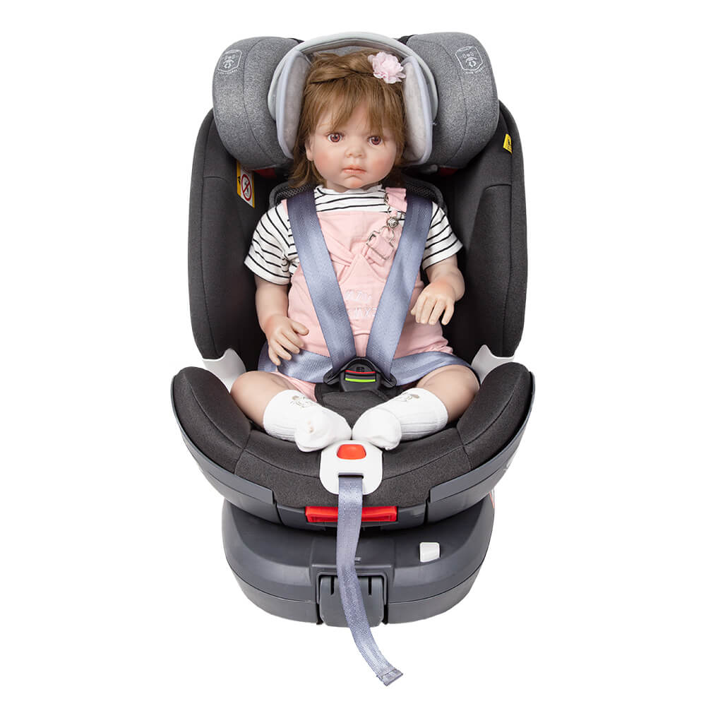 Η φωτογραφία δείχνει Στήριγμα κεφαλής παιδικού καθίσματος αυτοκινήτου, σχεδιασμένο για να κρατά το κεφάλι ενός παιδιού σε άνετη και ασφαλή θέση ενώ κάθεται, εμποδίζοντας το κεφάλι του να πέσει προς τα εμπρός κατά τη διάρκεια του ύπνου και εξασφαλίζοντας μια ασφαλέστερη και πιο άνετη διαδρομή.