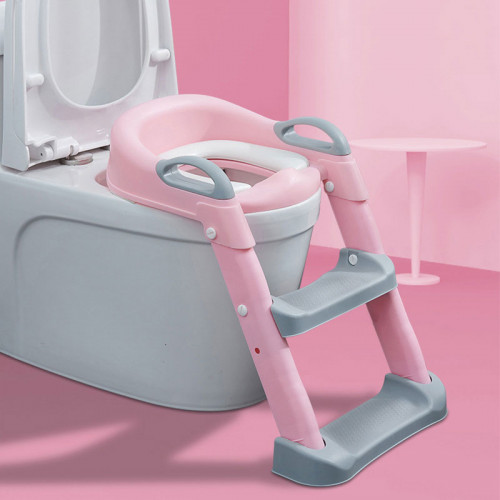 LOOMY ΣΚΑΛΑΚΙ ΜΕ ΚΑΘΙΣΜΑ ΤΟΥΑΛΕΤΑΣ ΠΤΥΣΣΟΜΕΝΟ ΡΟΖ LM-20100-PINK