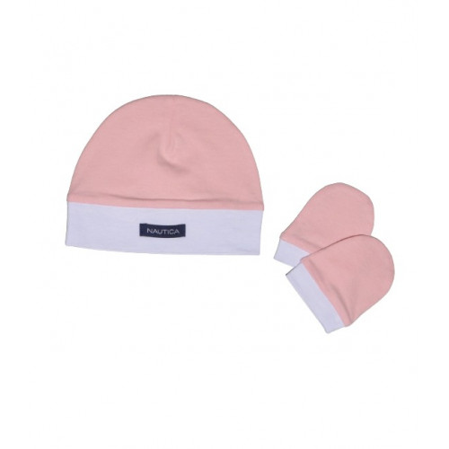 NAUTICA DES 12 ΣΕΤ ΣΚΟΥΦΑΚΙ & 2 ΓΑΝΤΑΚΙΑ ΡΟΖ-ΛΕΥΚΟ 49-9748/12